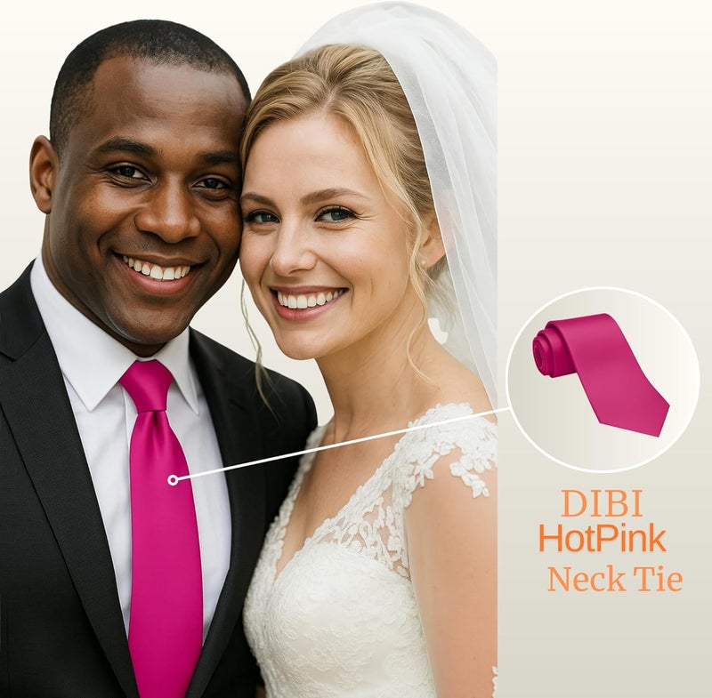 DIBI Solid Color Ties for Men, Formal Mens Ties, Neck Tie, Classic Tie for Boys Women Teens, Wedding Business Costume Necktie - Image 4